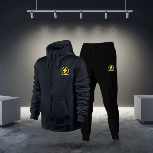 ترنج برق Lightning رجالي قطعتين - طقم ميلتون بسوستة شيك