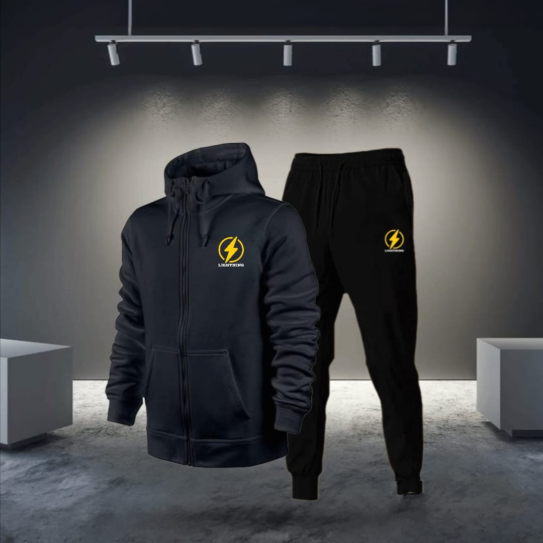 ترنج برق Lightning رجالي قطعتين - طقم ميلتون بسوستة شيك